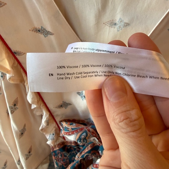 Bohemian Cream and Red Women's Top - Picture 5 of 7